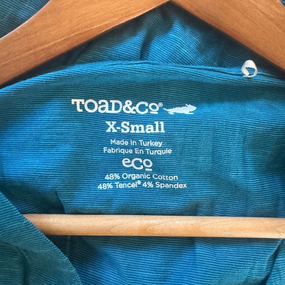 Women’s Toad & Co. half sleeve v neck organic cotton blend wrap dress XS - Picture 3 of 3